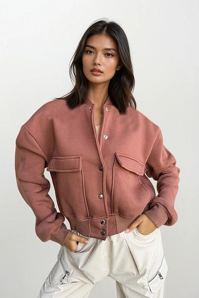 Trend Alaçatı Stili Дамско яке Cinnamon с щракване и двоен джоб ALC-X10940