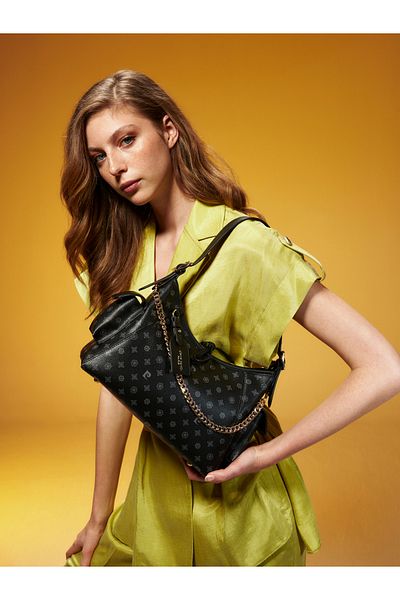 Pierre Cardin Geantă de umăr pentru femei Black Monogram 05po25y10340