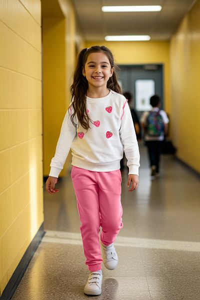 TRENDYOLKIDS Virágmintás kötött öltöny lányoknak - TKDAW25AU00155