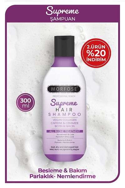 Morfose Supreme Vegan Hair Shampoo with Collagen Caffeine 300 ml