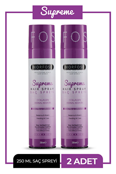 Morfose Supreme Saç Spreyi 250 ml 2 Adet - Kolajen, Seramid Ve Bitkisel Keratin