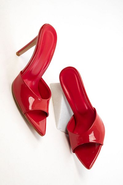 SOHO Red Patent Leather Women's Classic Heeled Shoes 20732