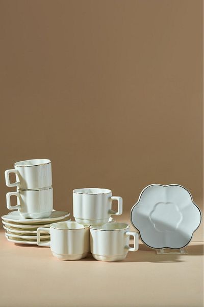 Karaca Ezgi Coffee Cup Set for 6 Persons 90 ml Gold