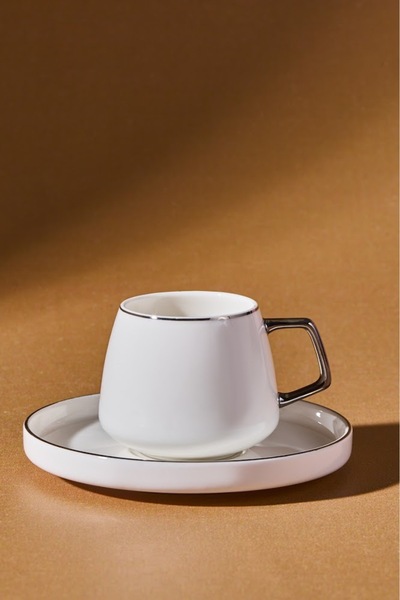 Karaca Satürn Platin 6 Kişilik Kahve Fincanı Takımı 100 ml