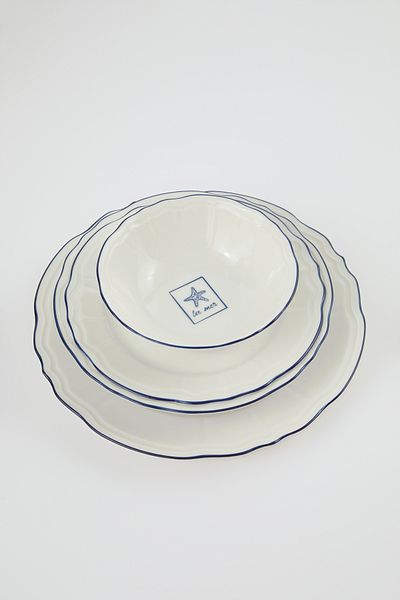 Trendyol Collection Zestaw 16-częściowych porcelanowych misek/koryt/ciast/talerzy do marynowania TPHSS25TBK00025