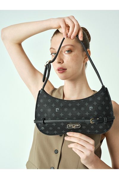 Pierre Cardin Geantă de umăr pentru femei Black Monogram 05PO25Y2044