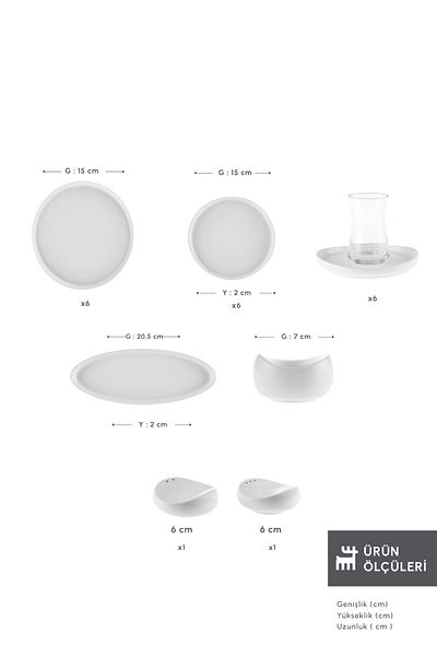 Karaca Forever Bone Olla 28 Piece Breakfast Set for 6 People