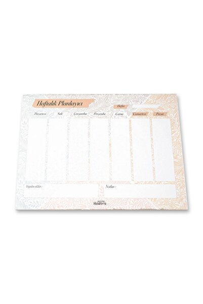 Desk Planner - Turuncu Pastel Renk Haftalık Planlayıcı 31,8 X 23,7