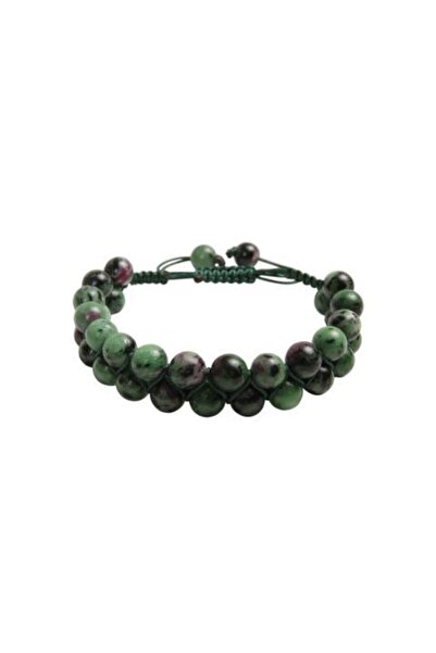 TAŞ RÜYASI Anyolite Double Row Knitted Bracelet 8mm