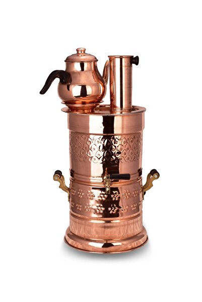 Genel Markalar Bakır Varil Semaver El Işleme Kırmızı