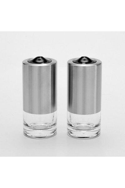 Ün-Ev 2-Piece Stainless Steel Acrylic Lid Salt Shaker