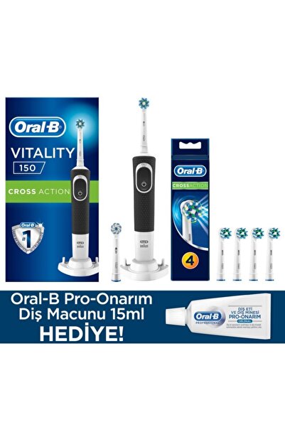 Oral-B Vitality D150 Diş Fırçası Cross Action+cross Action 4'lü+diş Macunu 15 Ml