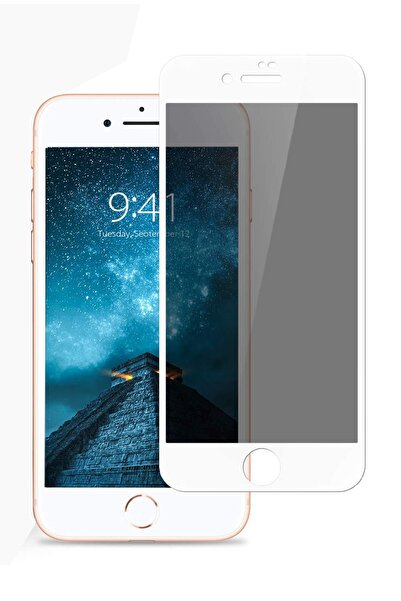 Miscase Apple Iphone 8 Plus Cam 10d Privacy Tam Kaplayan Hayalet Cam Beyaz