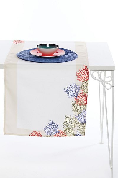 AYSHOME Coral Pattern Stain Resistant Woven Runner