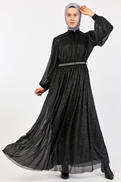 Feyzaofficial Kadın Siyah Tesettür Abiye