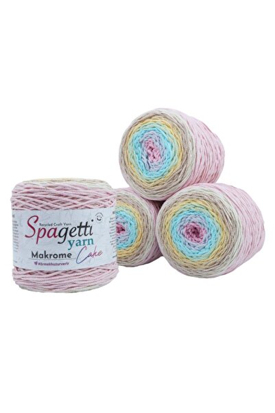 Spagettiyarn Makrome Cake Şeker - 4'lü Set