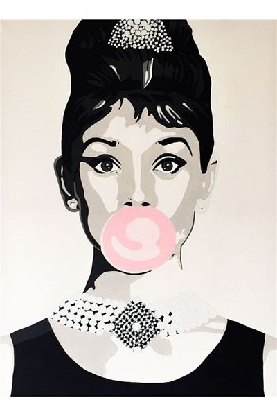 Marcel Kristal Tablo Audrey Hepburn Diamond Mosaic Painting 43 X 58 cm