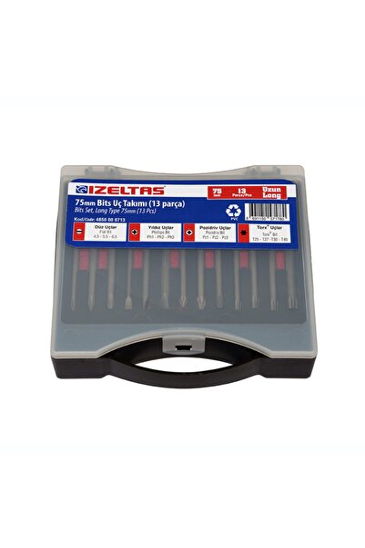 İzeltaş İzeltaş Uzun Bits Takımı,13'lü Anahtar Takımı,75 Mm