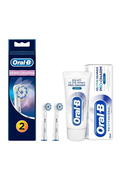 Oral-B Diş Fırçası Yedek Başlığı Sensitive Ultra Thin 2 Adet + 50 Ml Diş Macunu