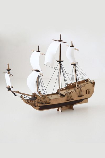 3D SERGİ Wooden Puzzle, 3d Wooden Puzzle Pirate Ship, 89 Pieces