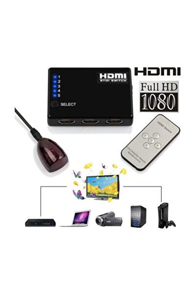 Onten Es-line Kumandalı 5 Port Full Hd 1080p Hdmı Switch 3d V1.4