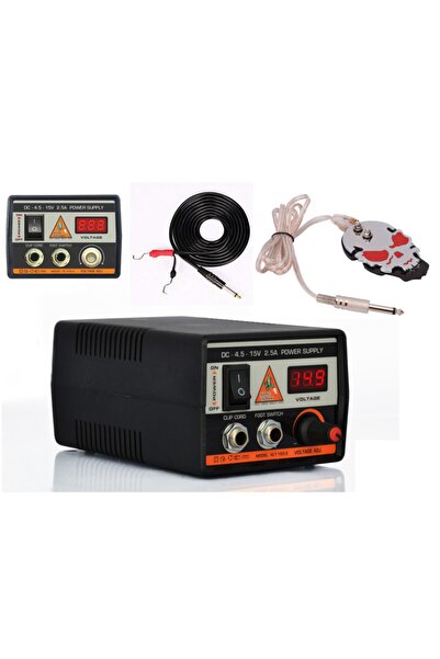 XLINETATTOO 2.5 Amper 4.5 - 15 V Dijital Adaptör - Clıp Cord - Pedal - Dıgıta...