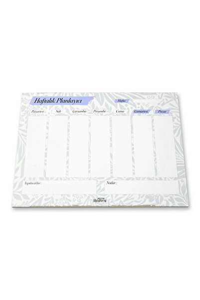 Desk Planner - Yaprak Desen Haftalık Planlayıcı 31,8 X 23,7