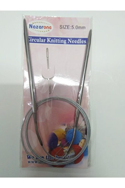 Nazarone 5 No Misinalı Çelik Telli Titanyum Örgü Şişi