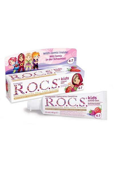 R.O.C.S. معجون أسنان روكس كيدز 45 جرام نسيم الصيف والتوت والفراولة