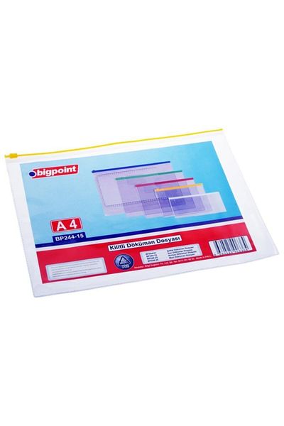 Bigpoint ملف مناديل مغلف A4 PVC أصفر