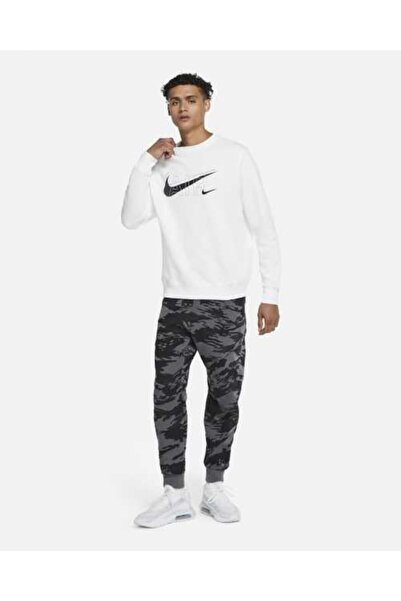 Nike Ανδρικό λευκό μάλλινο φούτερ Crew Top Dd9699-100