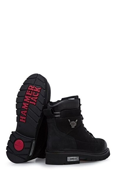 Hammer Jack 18501 Γυναικείες Ανδρικές Μαύρες Γνήσιες Δερμάτινες Μεταλλικές Πόρπες Λαστιχένιες Καθημερινές Αθλητικές Μπότες εξωτερικού χώρου