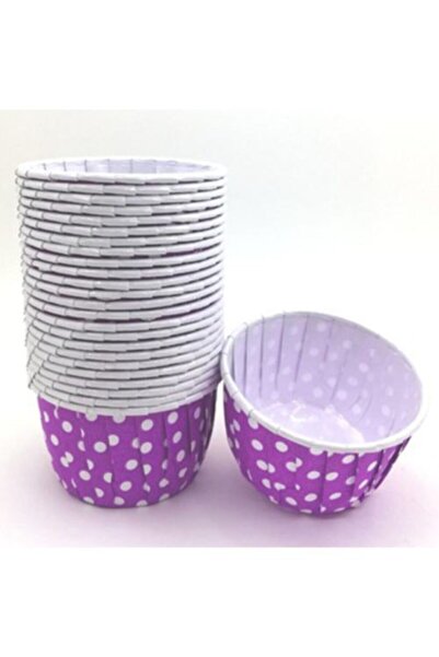 Genel Markalar Cupcake/muffin /suffle Kek Kapsülü Puantiyeli Mor 50 Li