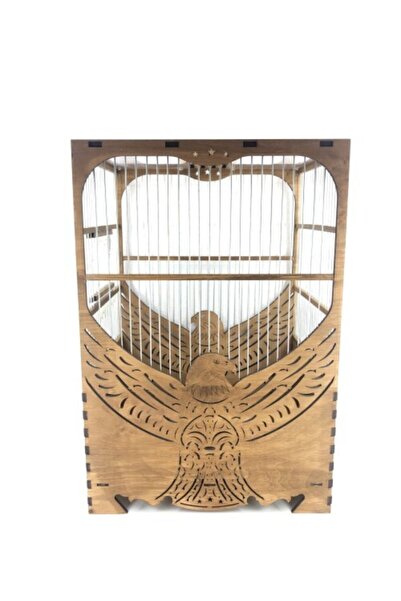 naturbird Ahşap Kuş Kafesi Kartal Desen