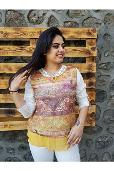 FERGAN بلوزة زعفرانية نسائية