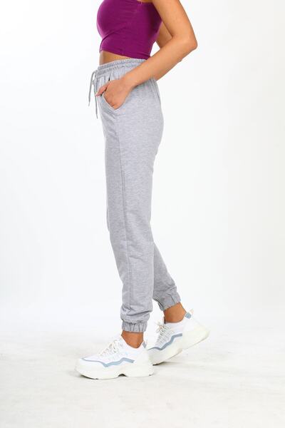 No77 Collection Dámské šedé elastické dvouvláknové tepláky Jogger