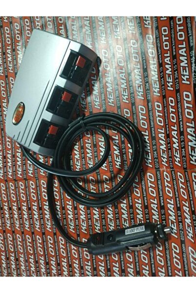 KOTO 12v Araç Güç Çoğaltıcı 3lü Çakmak Çoğaltıcı Karavan Otomobil