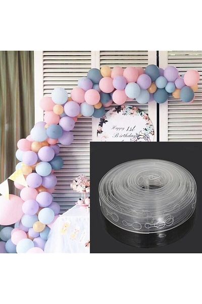 KBK MARKET 3 Meter Birthday Set with Chain and Macaron Balloons - Mixed