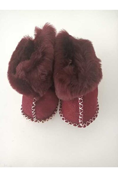 sun desing Unisex Bordo Bebek Ev Deri Pandufu