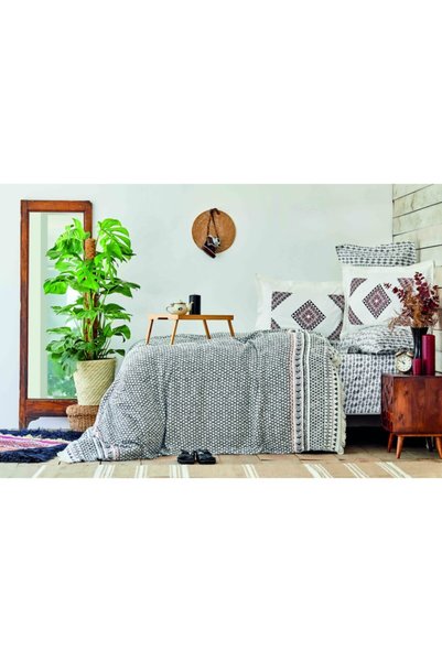 Karaca Home Zermat Siyah Pamuk Çift Kişilik Nısh Set