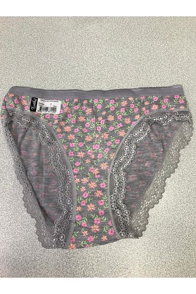 Tutku Pack of 12 Women's Patterned Lace Leg Bikini Panties Assortment Kilot