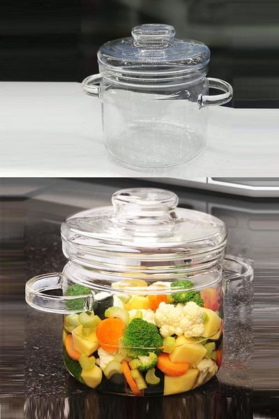 Reoona Glass Pot 2Lt Stovetop Heat Resistant Glass Pot