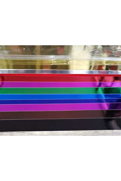 Ginza 50x70 Cm Karışık 5 Renk 10 Adet Metalik Fon Kartonu Aynalı 1 Paket