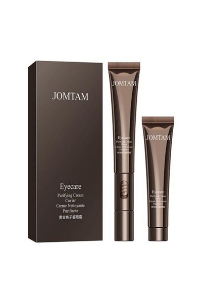 JOMTAM كريم العناية بالعين مع أنبوب احتياطي للتدليك الكهربائي والذهب والكافيار 20 جرام × 2 قطعة
