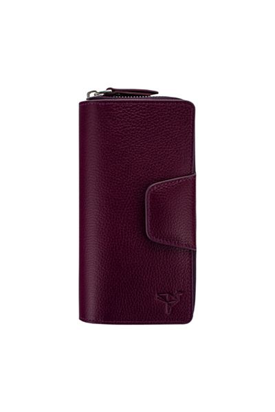 Garbalia 100% Handmade Genuine Leather Plum Women's Money Portfolio