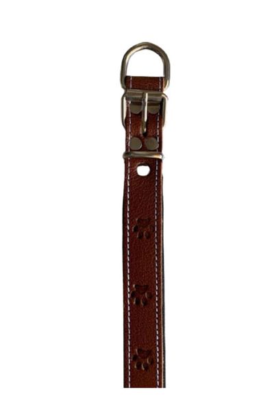 PACOPET Adjustable Patterned Inside Leather Dog Neck Collar - Taba 3x60 Cm