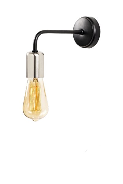 Dylight ريترو معدن كروم أسود ديكور الجدار الشمعدان الحديث