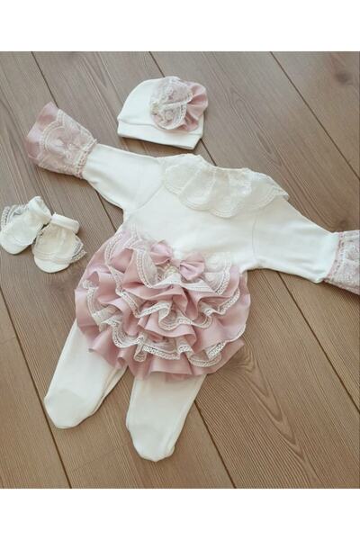 Tozpembebaby بذلة طفلة بيضاء