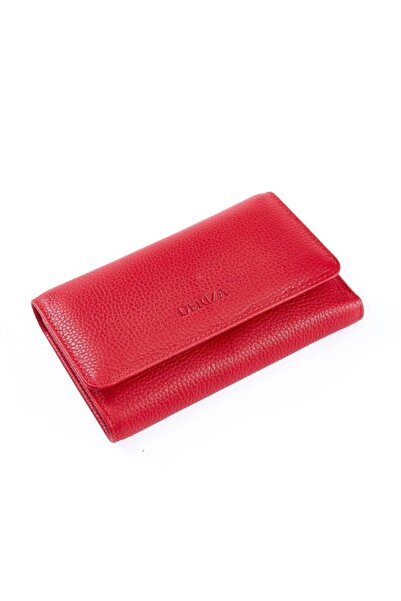 Deriza Optima Hakiki Kadın Deri Cüzdan Kırmızı
