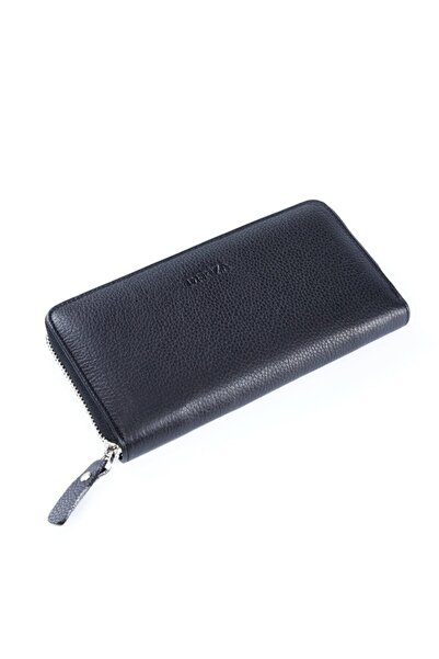 Deriza Nina Hakiki Kadın Deri Cüzdan Siyah